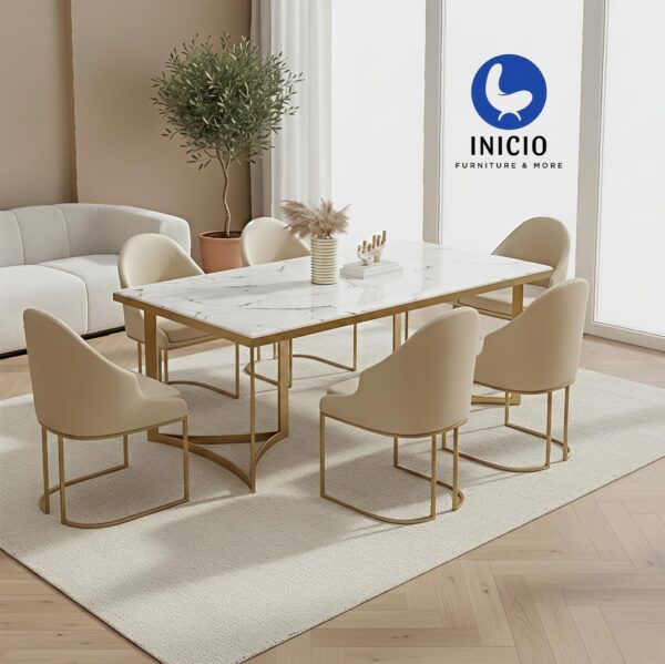 IFDT01 INICIO Elara Designer PVD Dining Table with Top