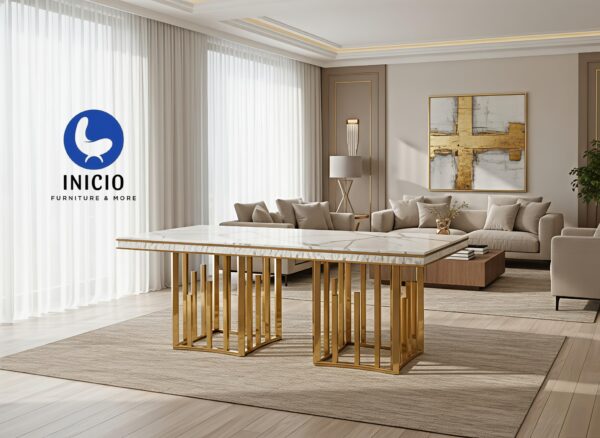 IFDT05 INICIO Royale Marble Designer PVD Dining Table with Top