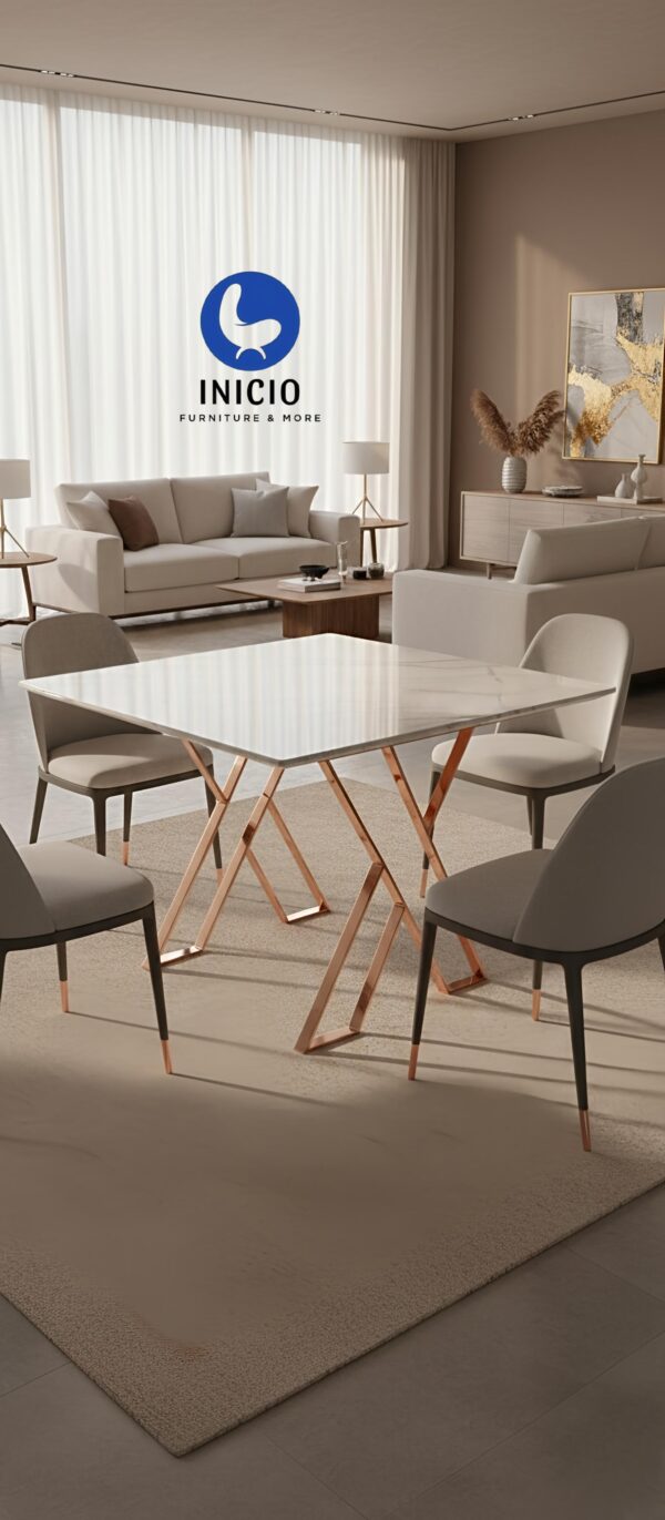 IFDT07 INICIO Bellagio Designer PVD Dining Table with Top
