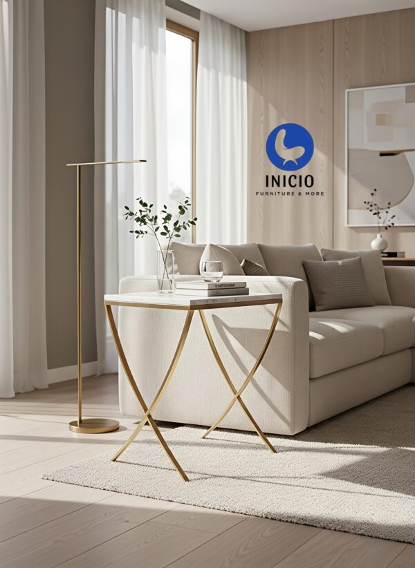 INICIO Bellagio Marble PVD Side Table IFST01