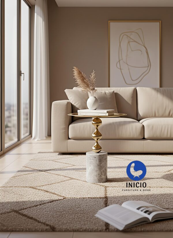 INICIO Bellagio Marble PVD Side Table IFST02